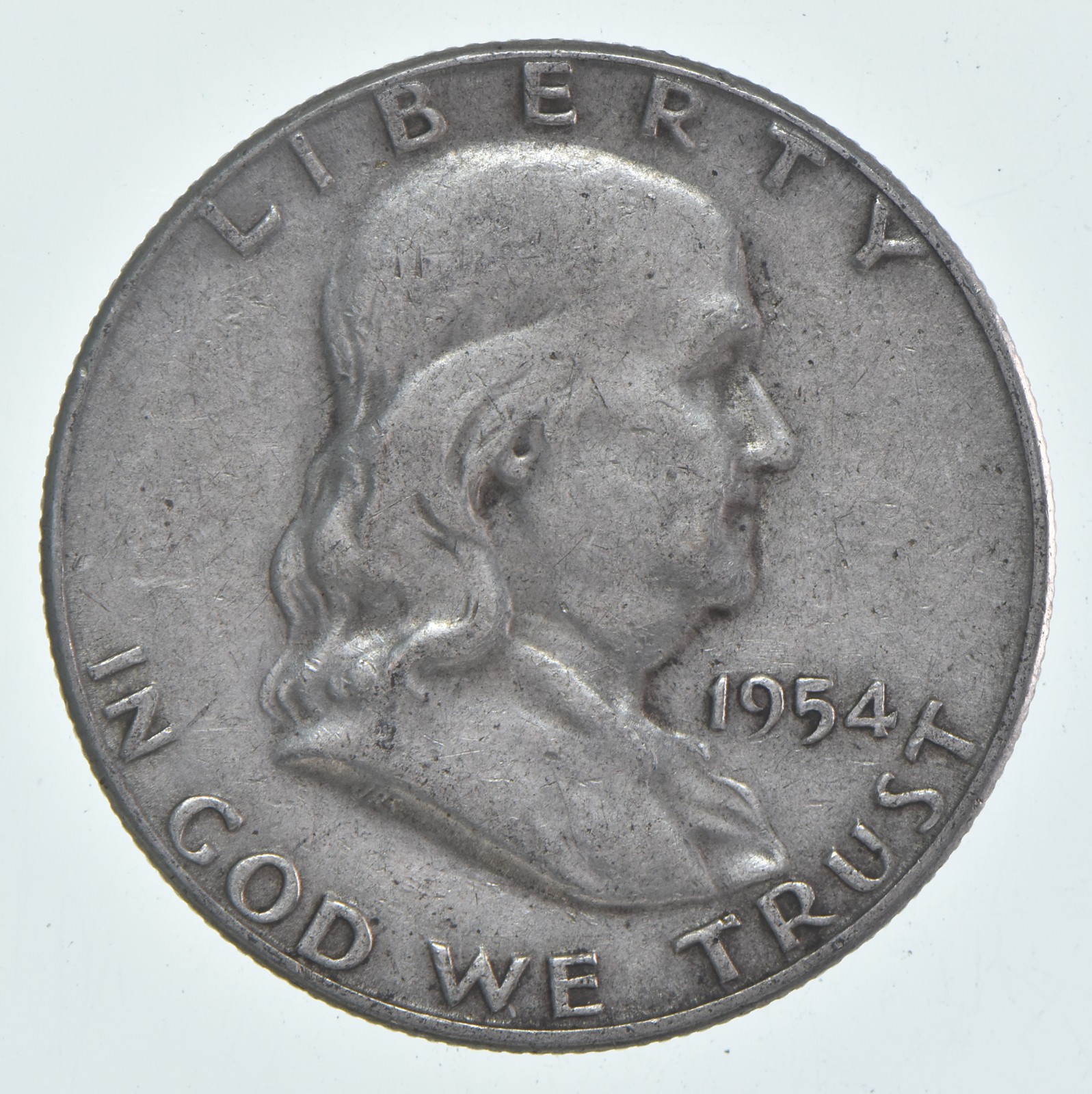 1954-S Franklin Half Dollar Circulated 90% Silver (1pc)