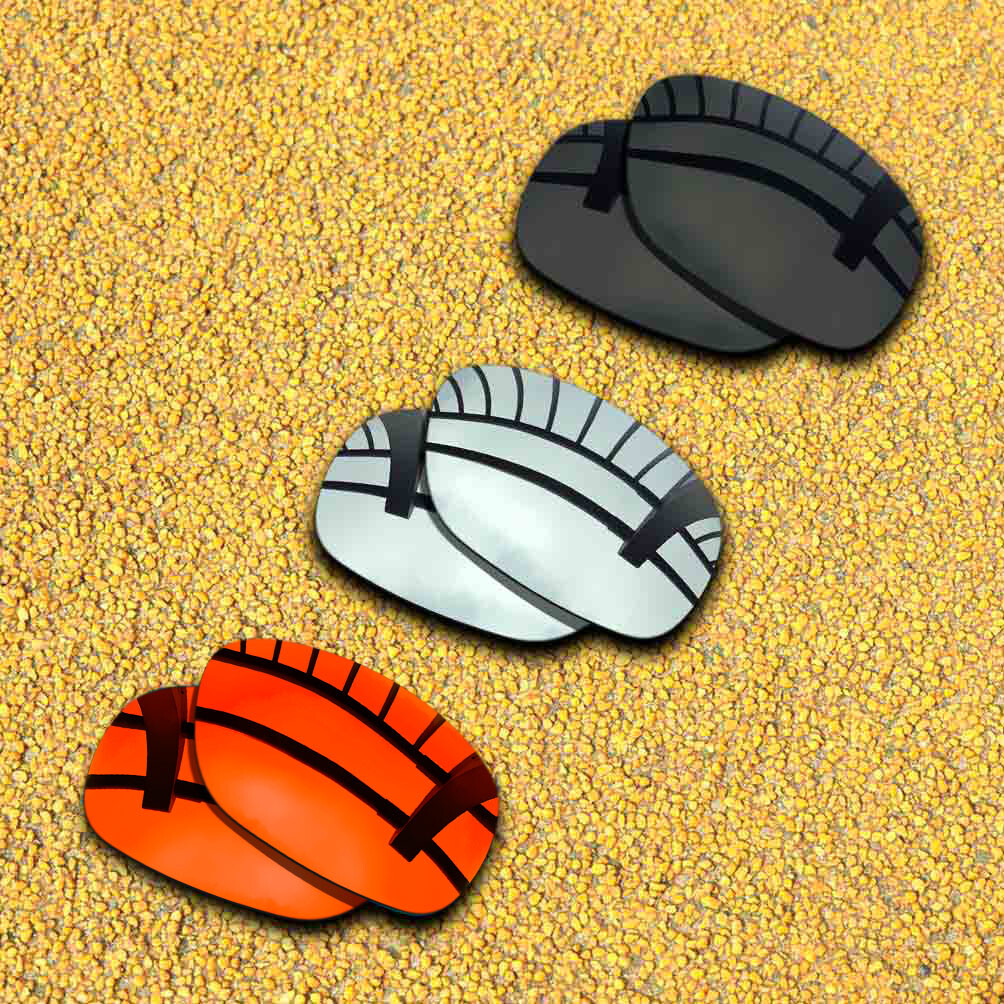 3 Pairs Lenses Replacement for-Oakley Ten x Polarized-Silver&Black&Orange Red