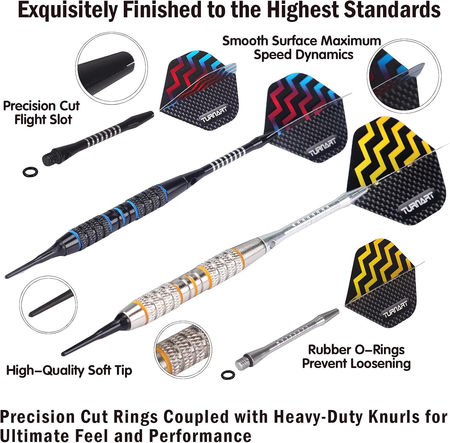 Darts Plastic Tip - Professional Soft Tip Darts Set for Electronic Dartboard 12