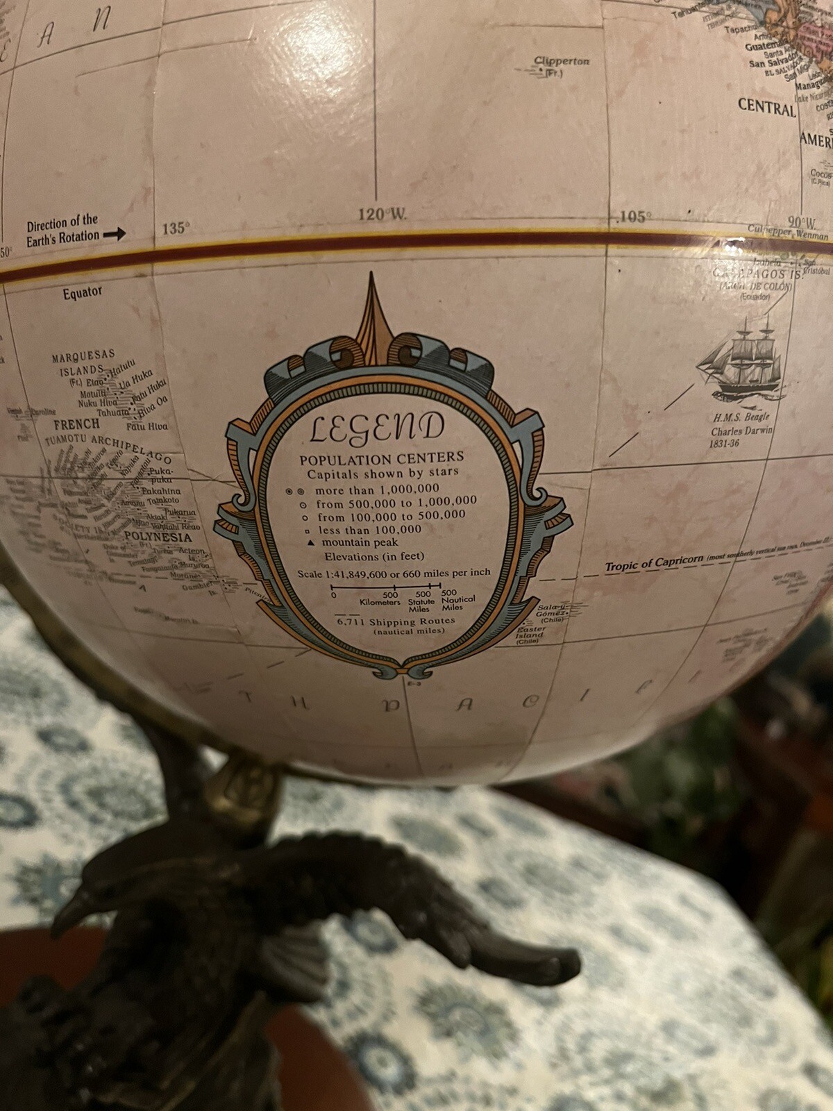 Replogle 12" diameter Classic World Globe, American Bald Eagle Base