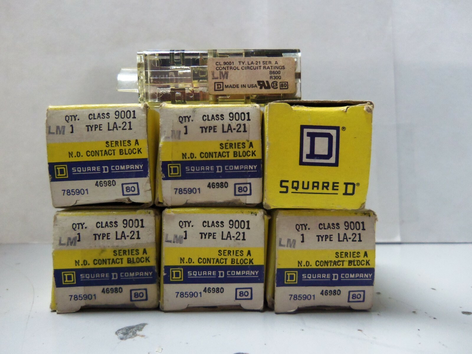 New Lot Square D Class 9001 Type LA-21 Series A N.O. Contact Blocks 46980 NIB