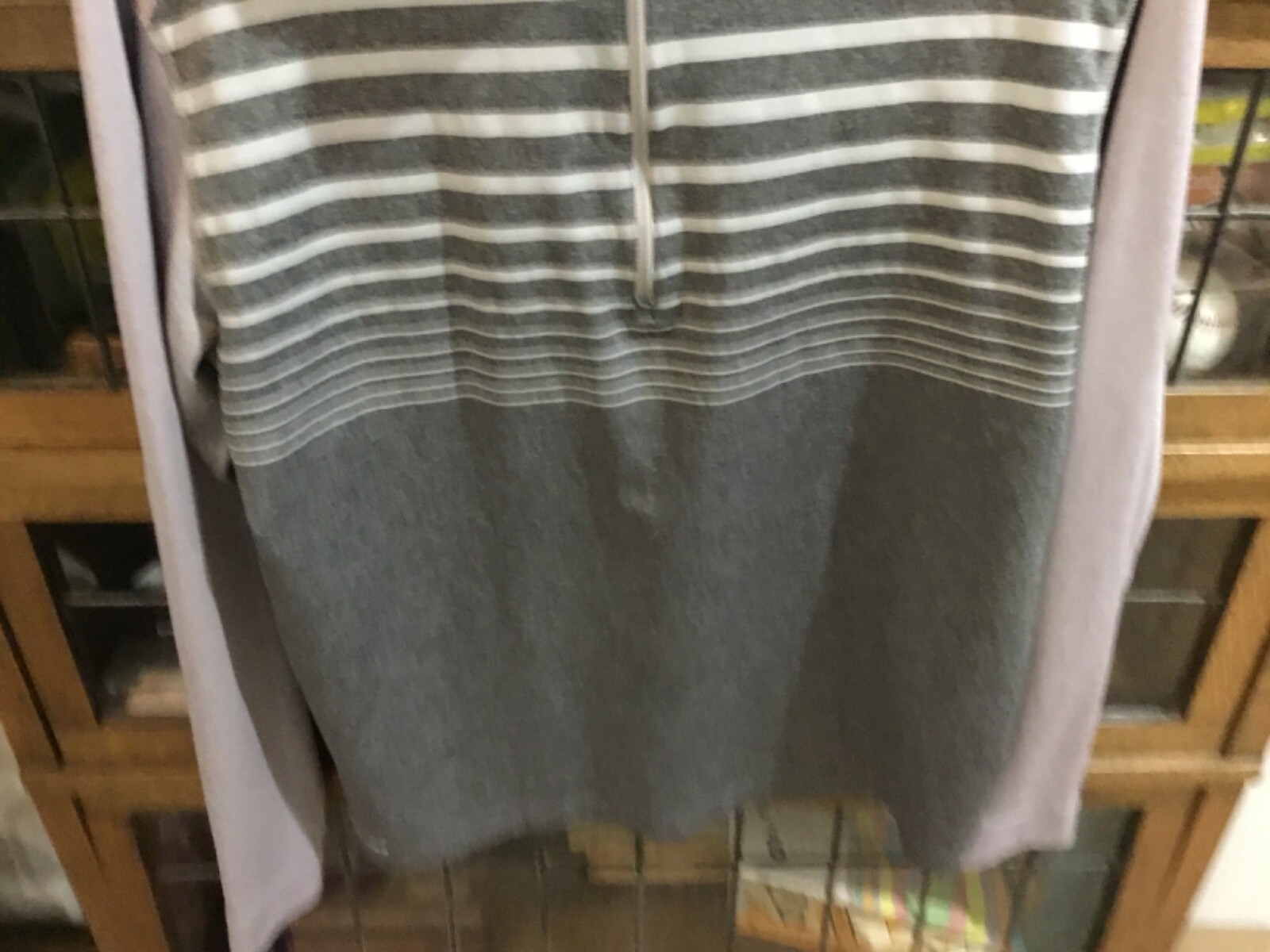 PING Golf 1/4 Zip L/S Lightweight Gray Striped Performance Pullover SZ L - Cool