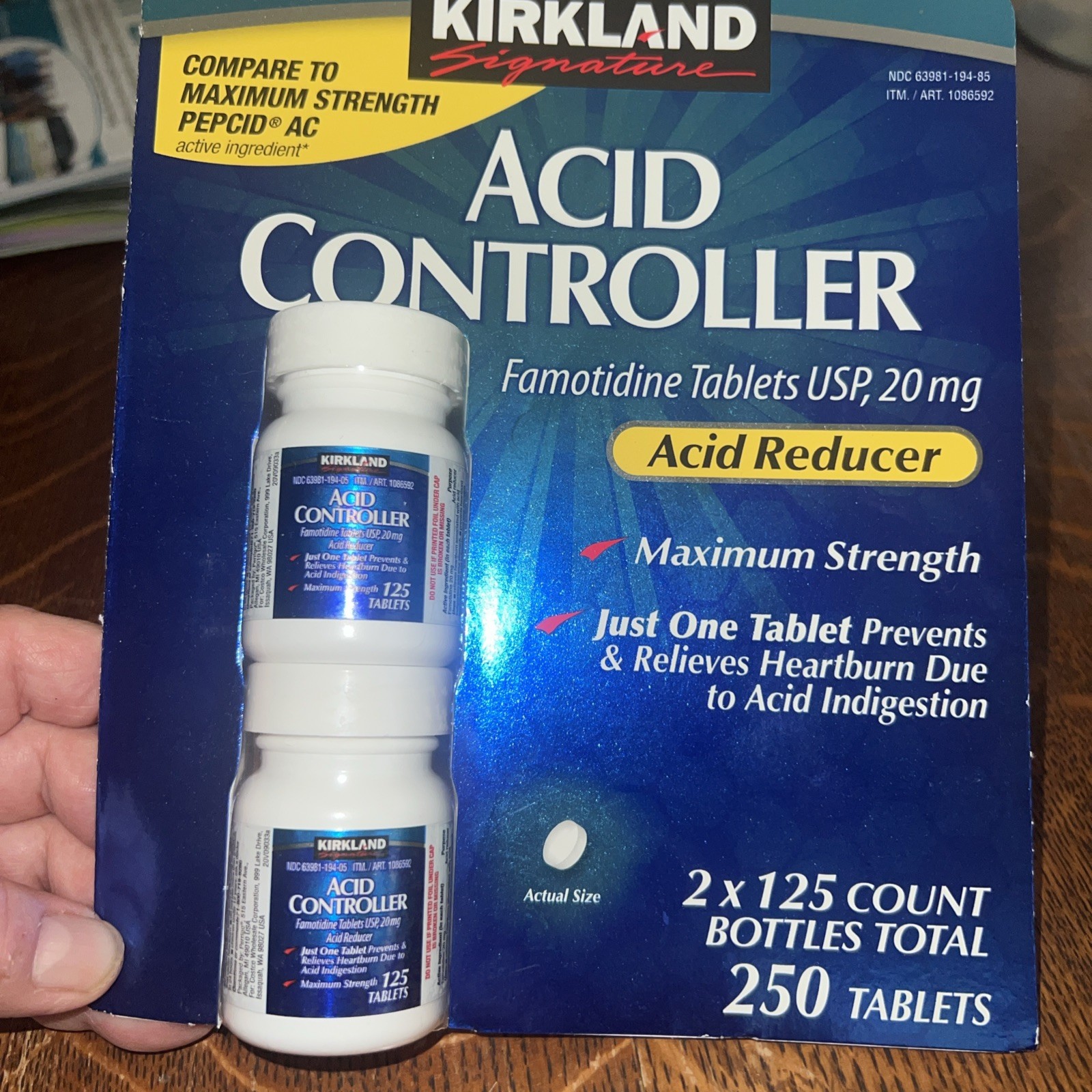 Acid Control Kirkland Signature Acid Controller 20mg Famotidine - 250 Ct