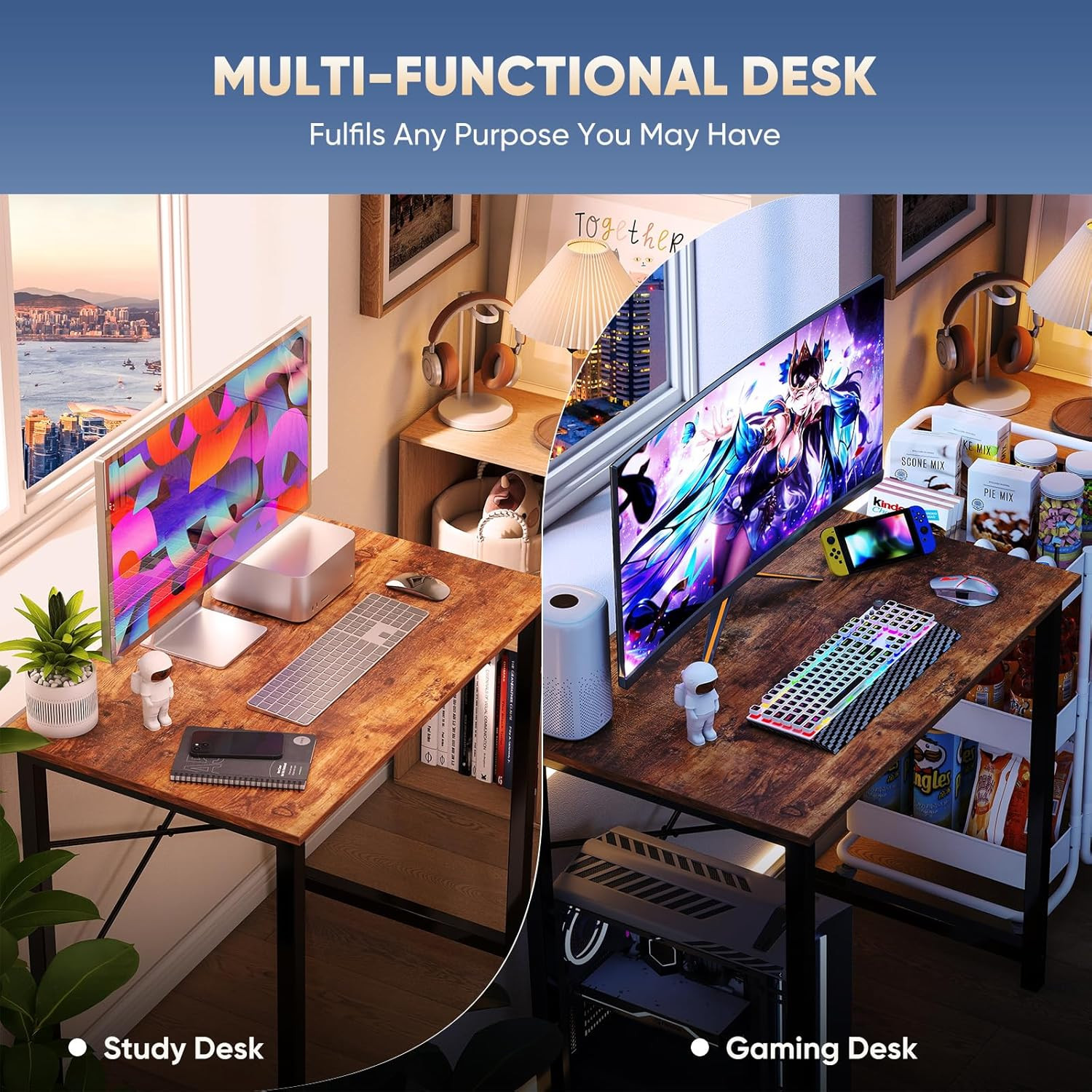 32 Inch Small Computer Desk for Home Office, Modern Study Writing Gaming Work Ta
