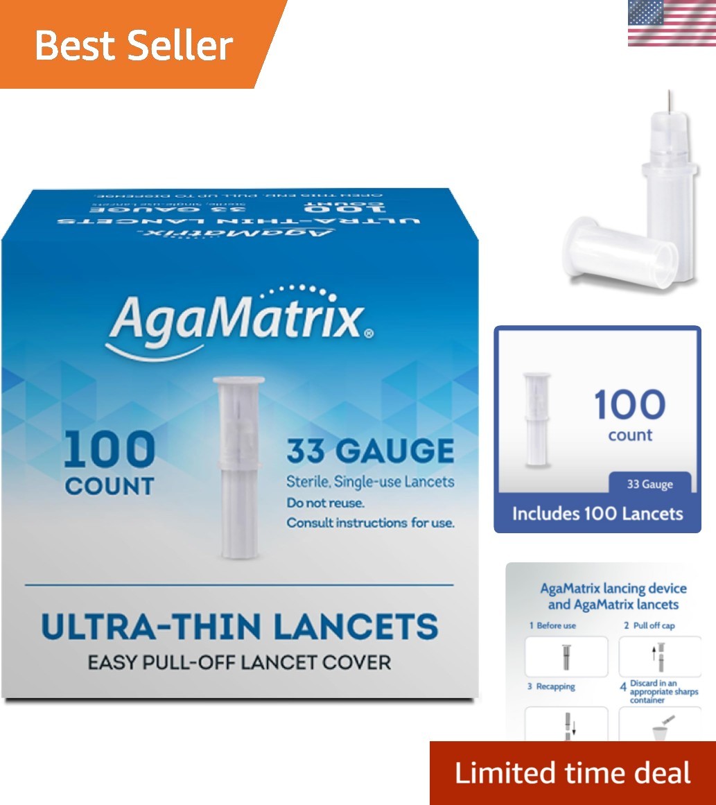 Lancets, 33 Gauge, 100 Count Box