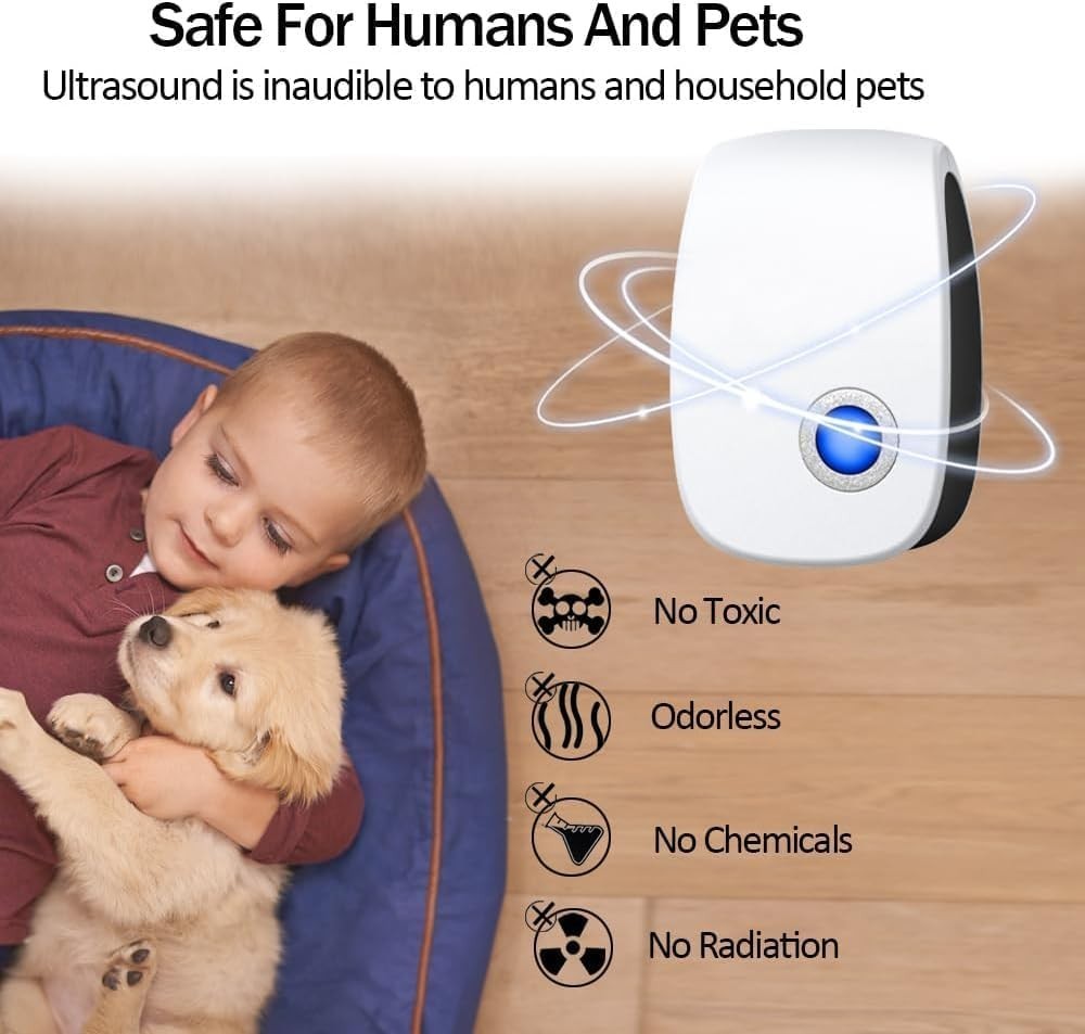 Intelligent Ultrasonic Pest Control Plug-In - 6 Pack with Nightlight Feature
