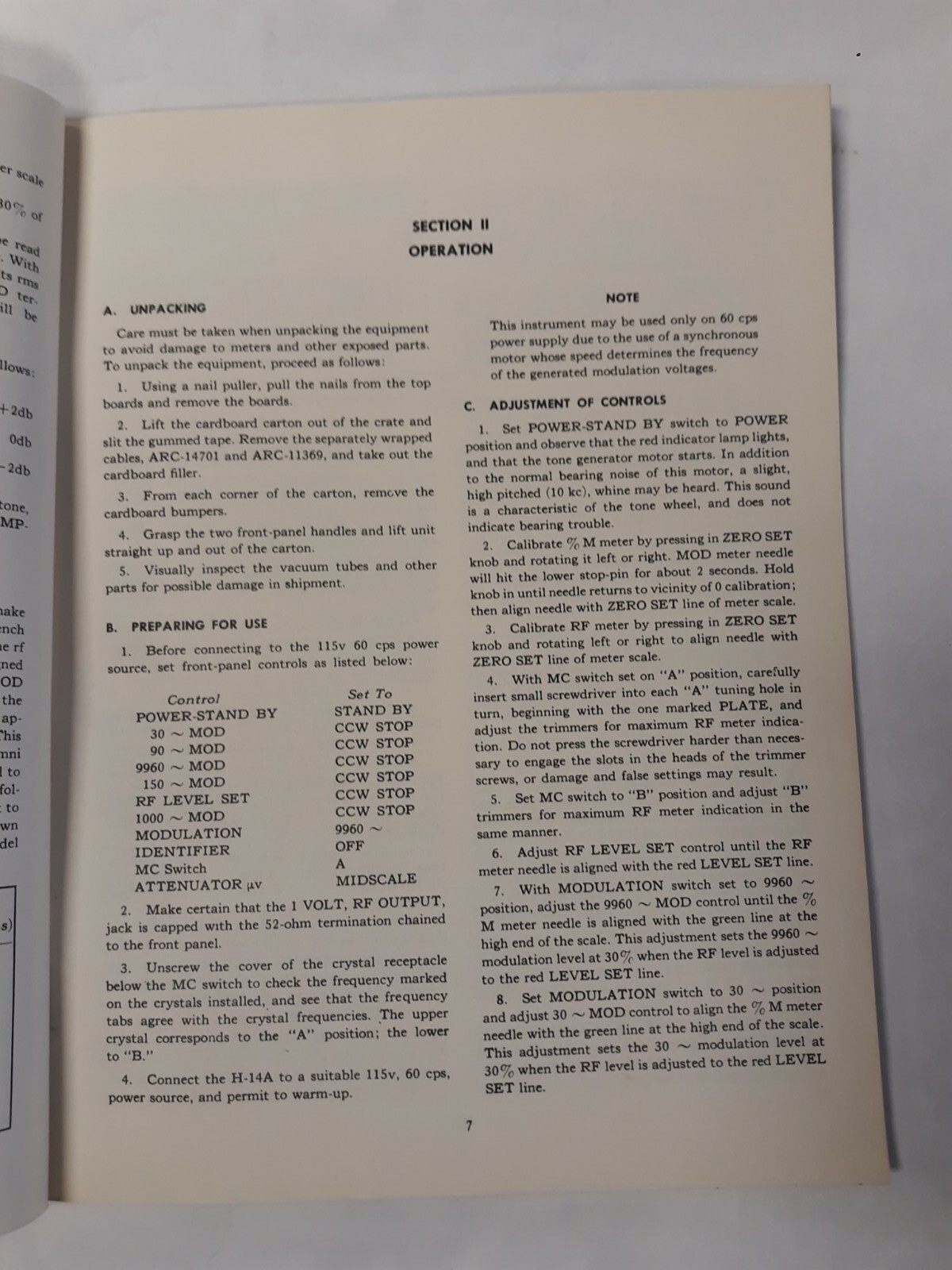 ARC Type H-14A Signal Generator Instruction Book Original