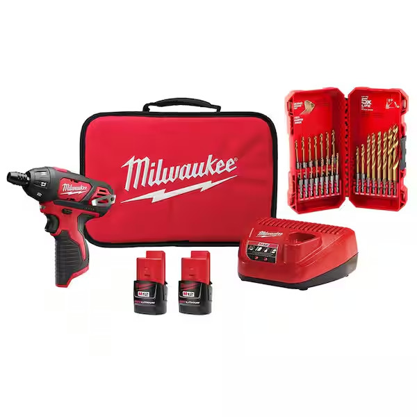 M12 12V Lithium-Ion Cordless 1/4 In. Hex Screwdriver Kit W/ Shockwaveimpact Duty