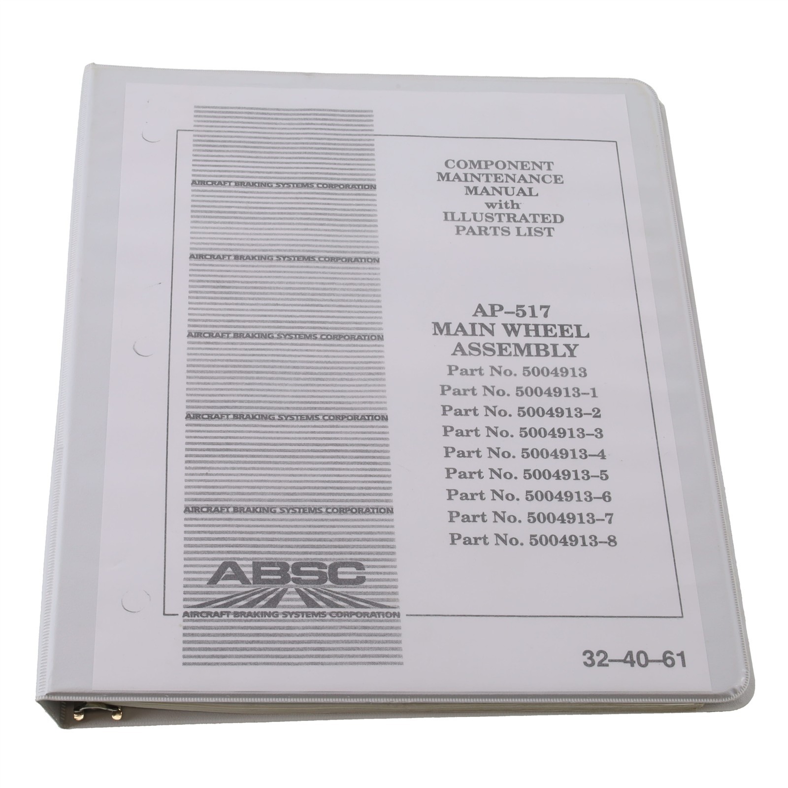 ABSC (Meggitt) Maint. Manual & IPC AP-517 (CMM) - Learjet 20/30/55 Main Wheels