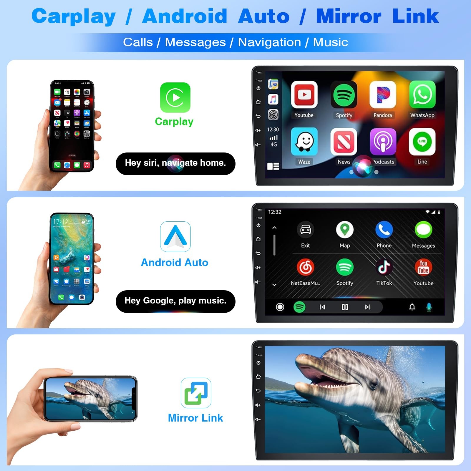 9 Touch Screen for KIA Forte 2013-2018 Wireless CarPlay Android Auto Backup Cam