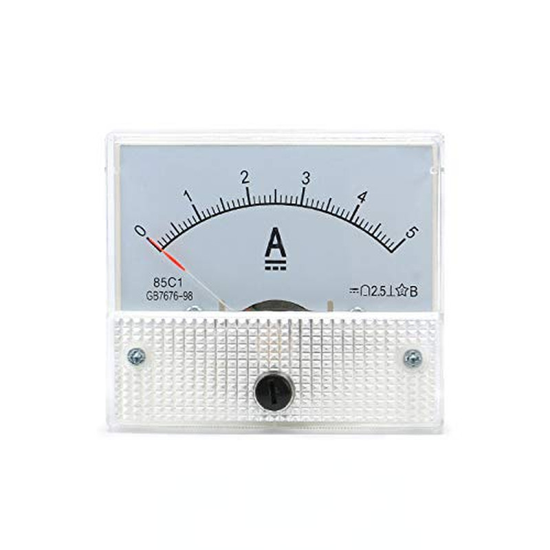85C1 DC Pointer Ammeter Analog Current Voltmeter Measuring Panel 65 * 56MM 0-5A