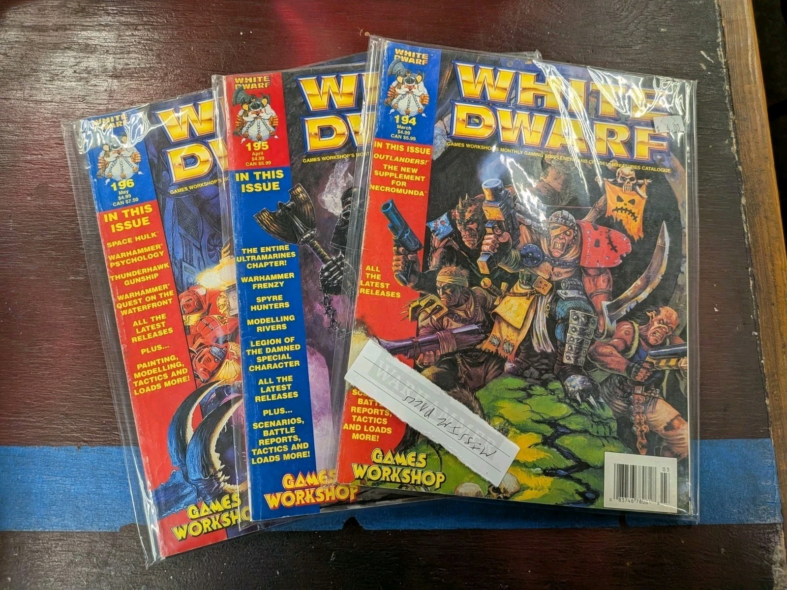 3 White Dwarf Magazine 194 195 196 Reader Copies All Have Missing Page