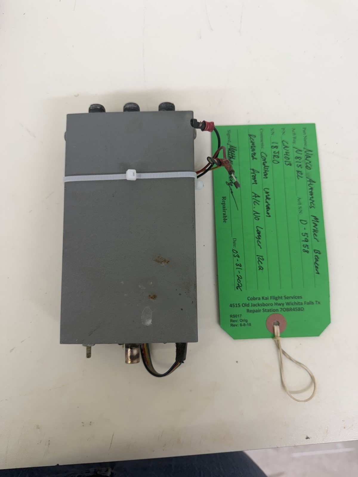 Narco Avionics Marker Beacon PN: CN4013 - Condition Unknown