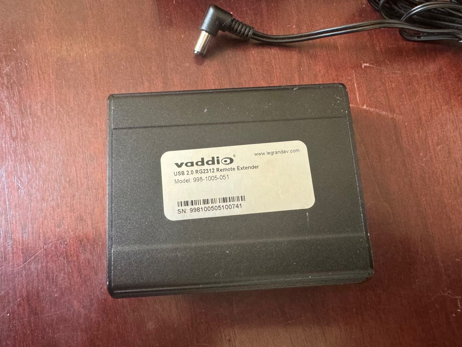 Vaddio USB RG2312 Remote Extender Unit With AC Adapter. Model 998-1005-051