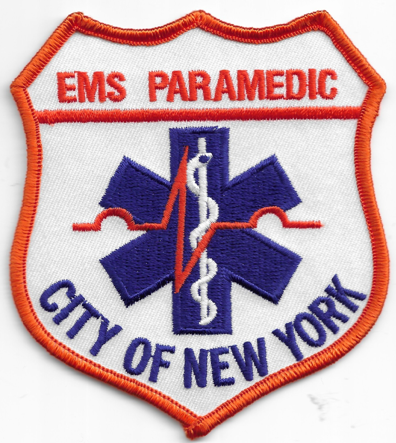 New York City - FDNY  E.M.S. - PARAMEDIC Shield Shape, NY (4" x 4.5") fire patch