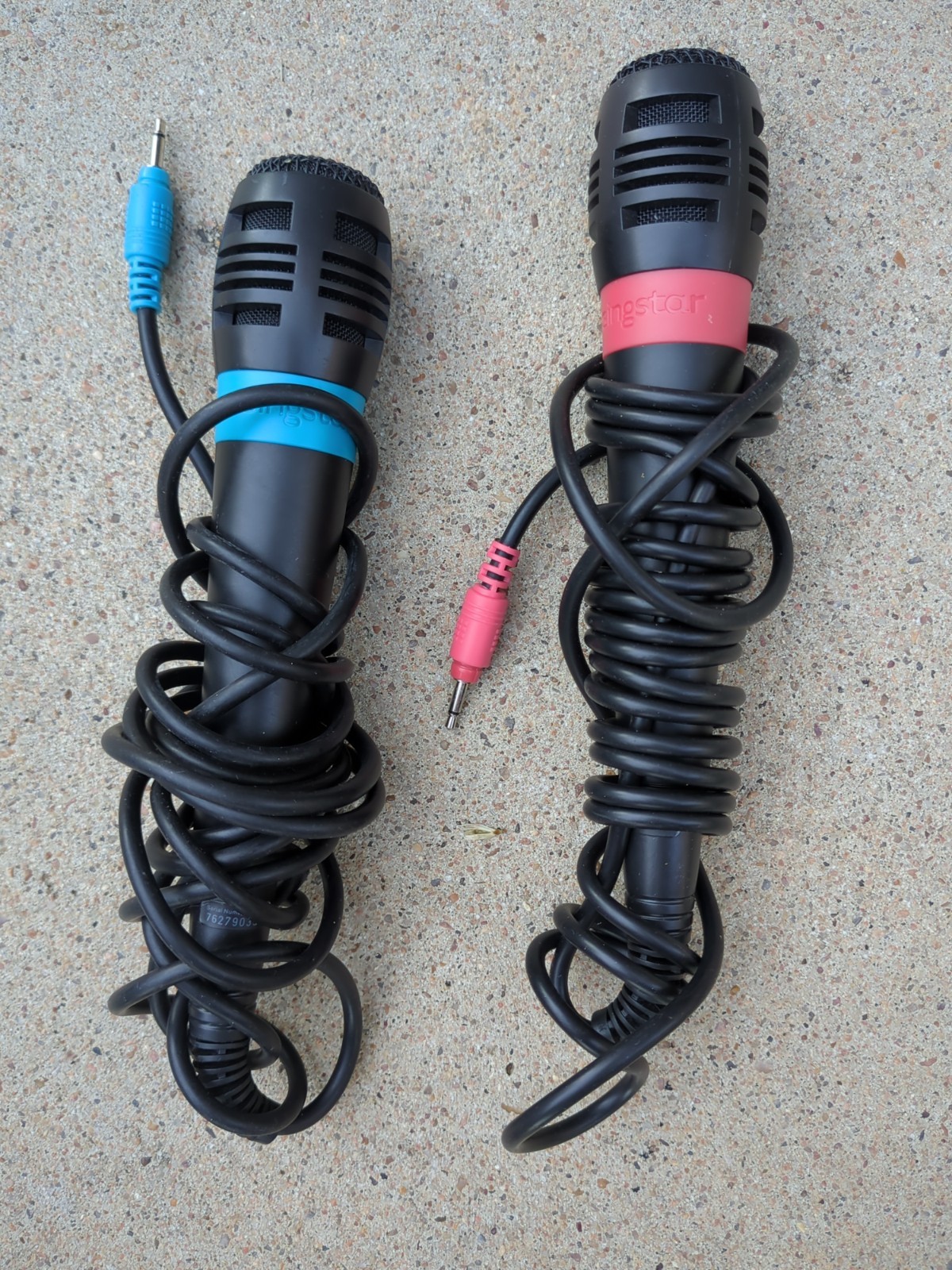 Pair of PS2 Blue and Red Singstar Microphones