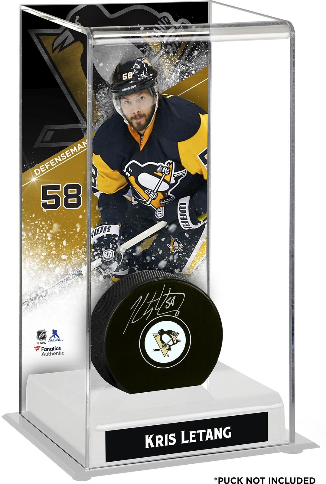 Kris Letang Penguins Deluxe Tall Hockey Puck Case