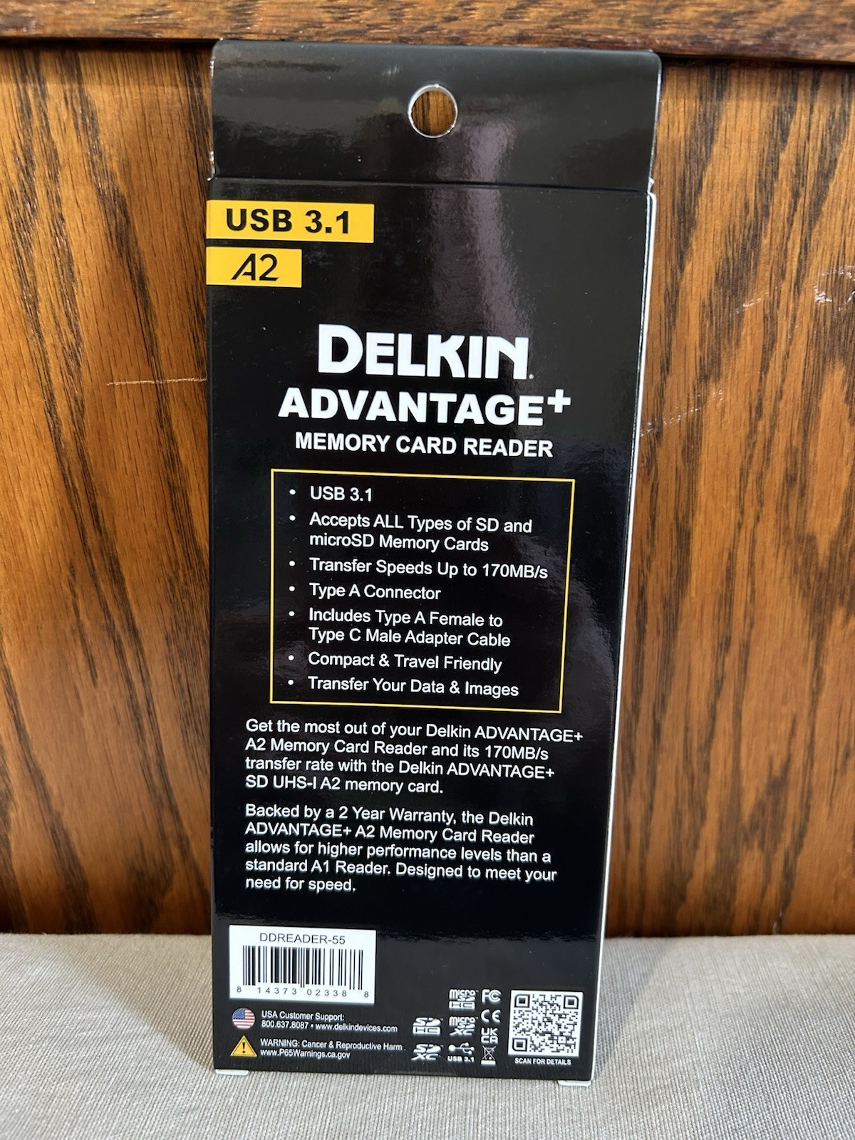 Delkin Advantage+ USV 3.1 A2 Memory Card Reader