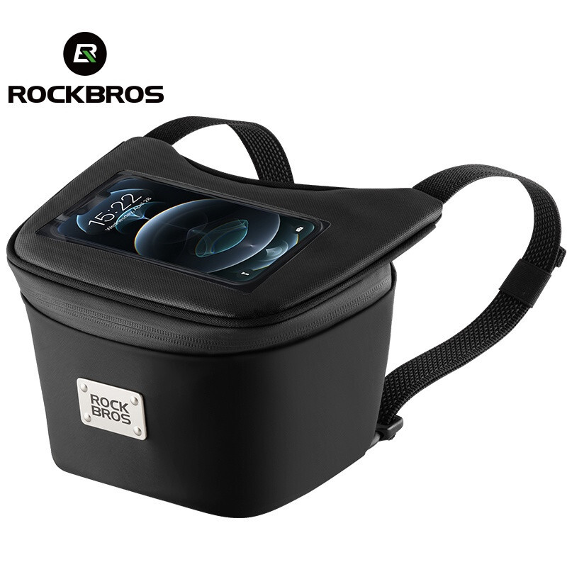 ROCKBROS Handlebar Storage Bag Motorcycle Bike Handle Bar Bag w/6.2" Phone Pouch