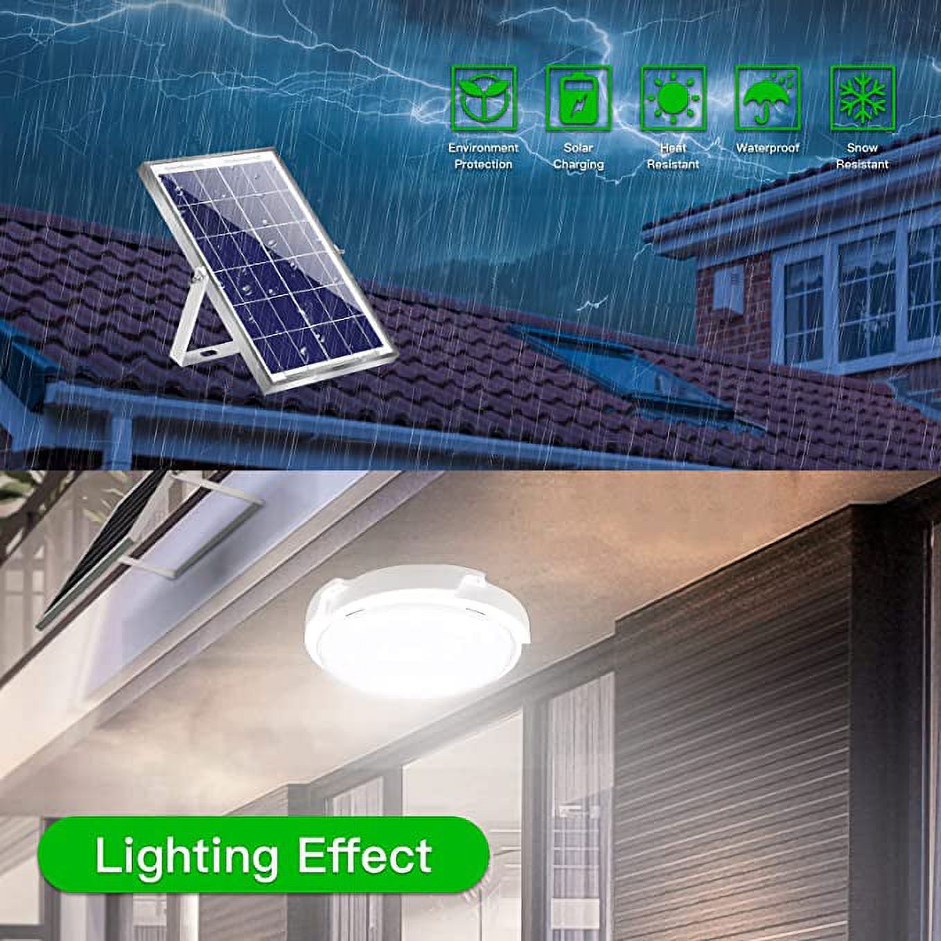 2Pack Solar Powered Ceiling Pendant Light Remote Indoor Outdoor Lamp Waterproof