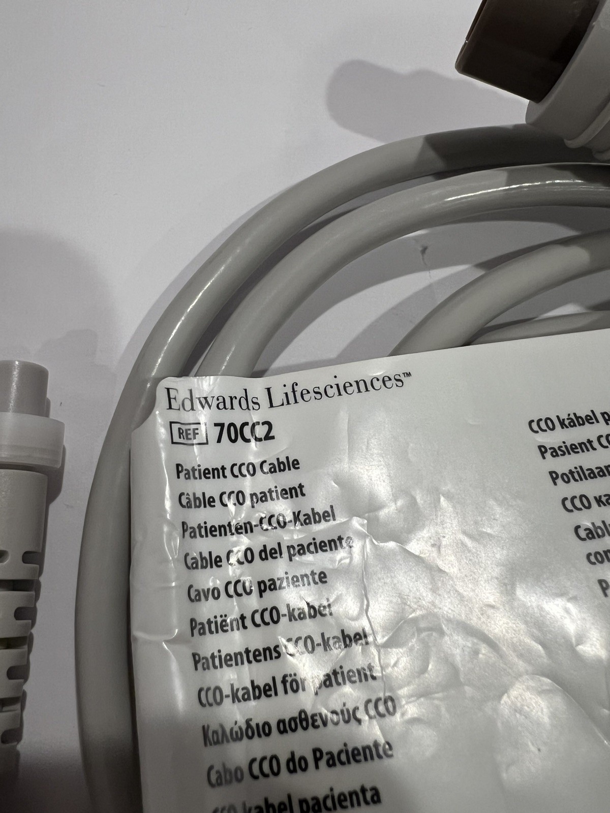 Edwards Lifesciences Patient CCO Cable REF 70CC2 Used cable
