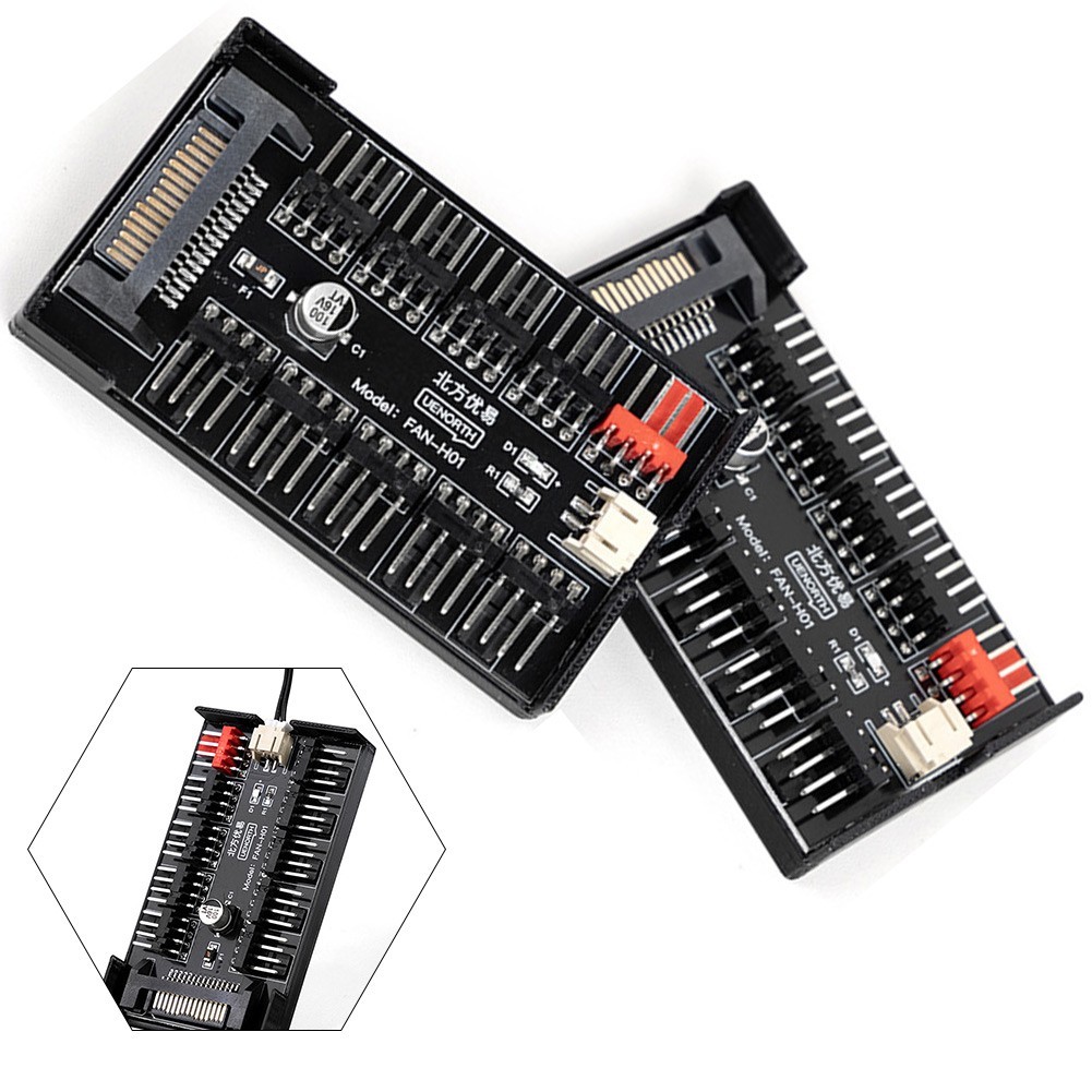 Multi-way Splitter PC Cooling Upgrade 10 Fan Splitter Space-saving Installation