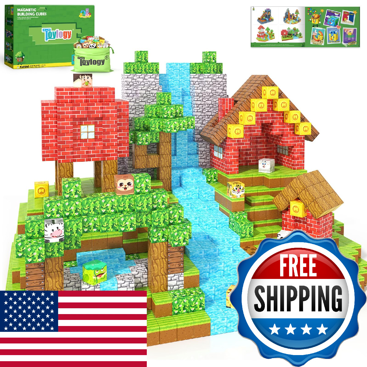 150PCS Magnetic Blocks-Build Mine Magnet World Animals Edition Building Toys for