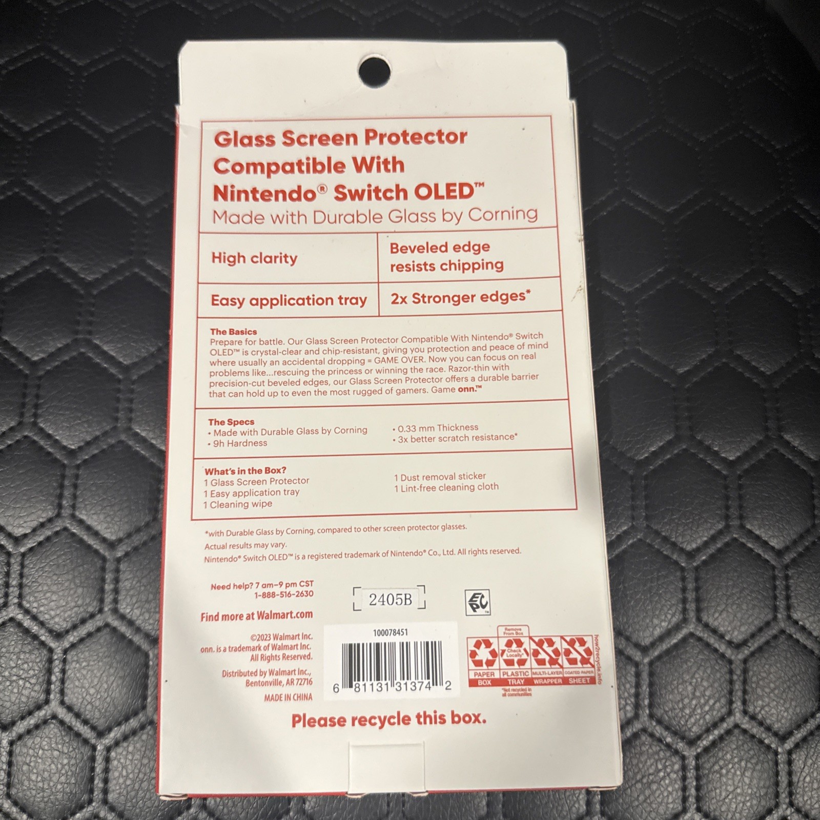 Onn. Corning Glass Screen Protector for Nintendo Switch OLED