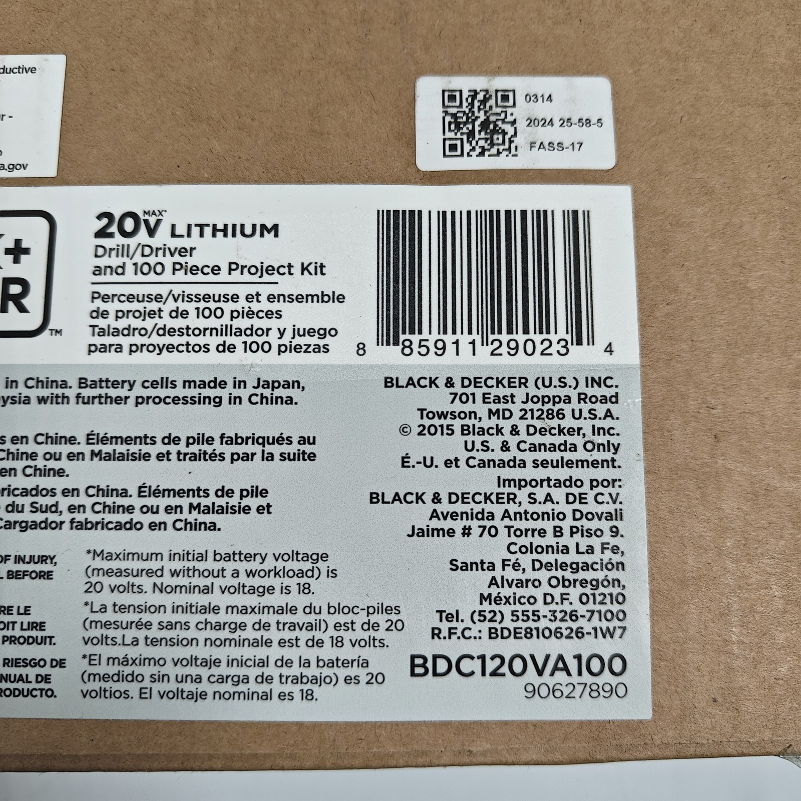 BLACK+DECKER 20V MAX* POWERCONNECT Cordless Drill Driver Kit (BDC120VA100)
