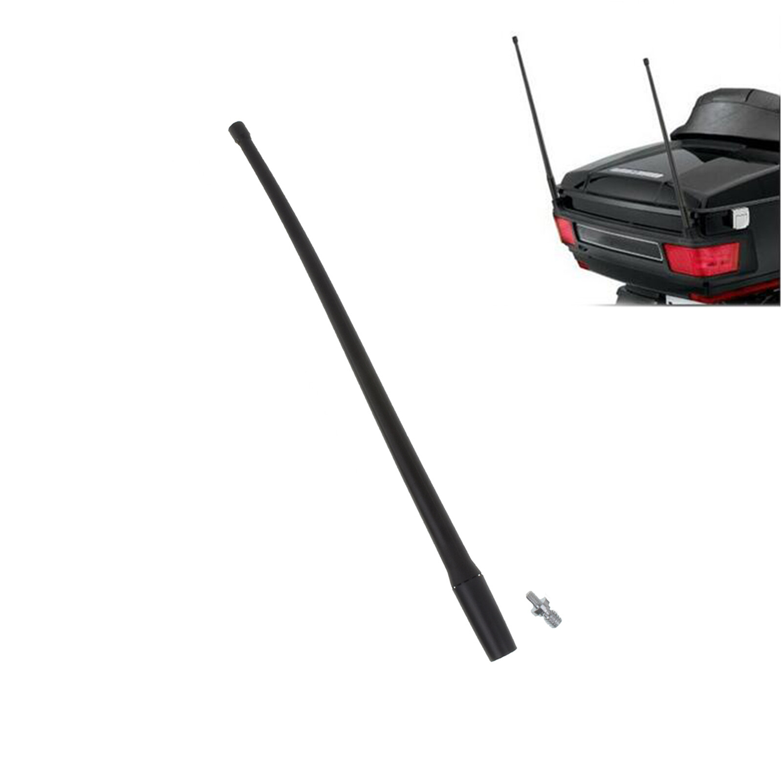 13" Whip AM/FM/XM/CB Antenna Mast Power Radio Black For Harley Indian Victory