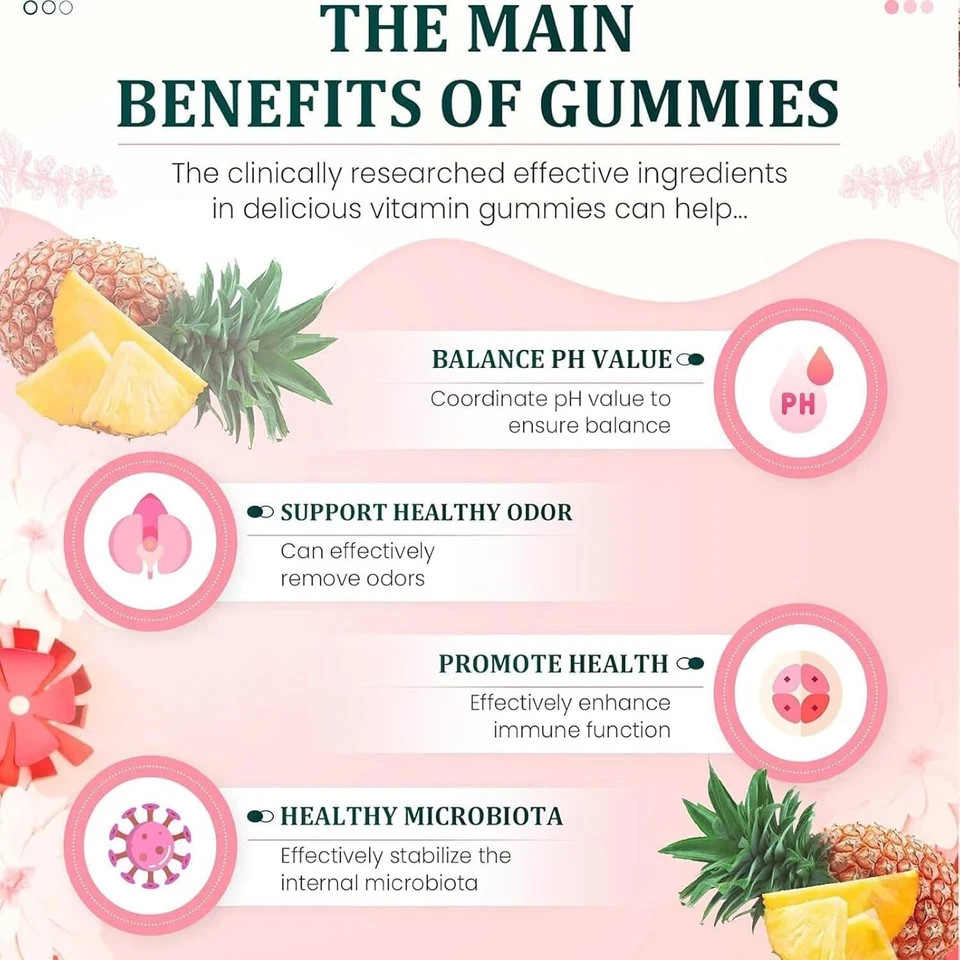 Vital Source Feminine Balance Gummies Hawaiian Pineapple Fast Shipping