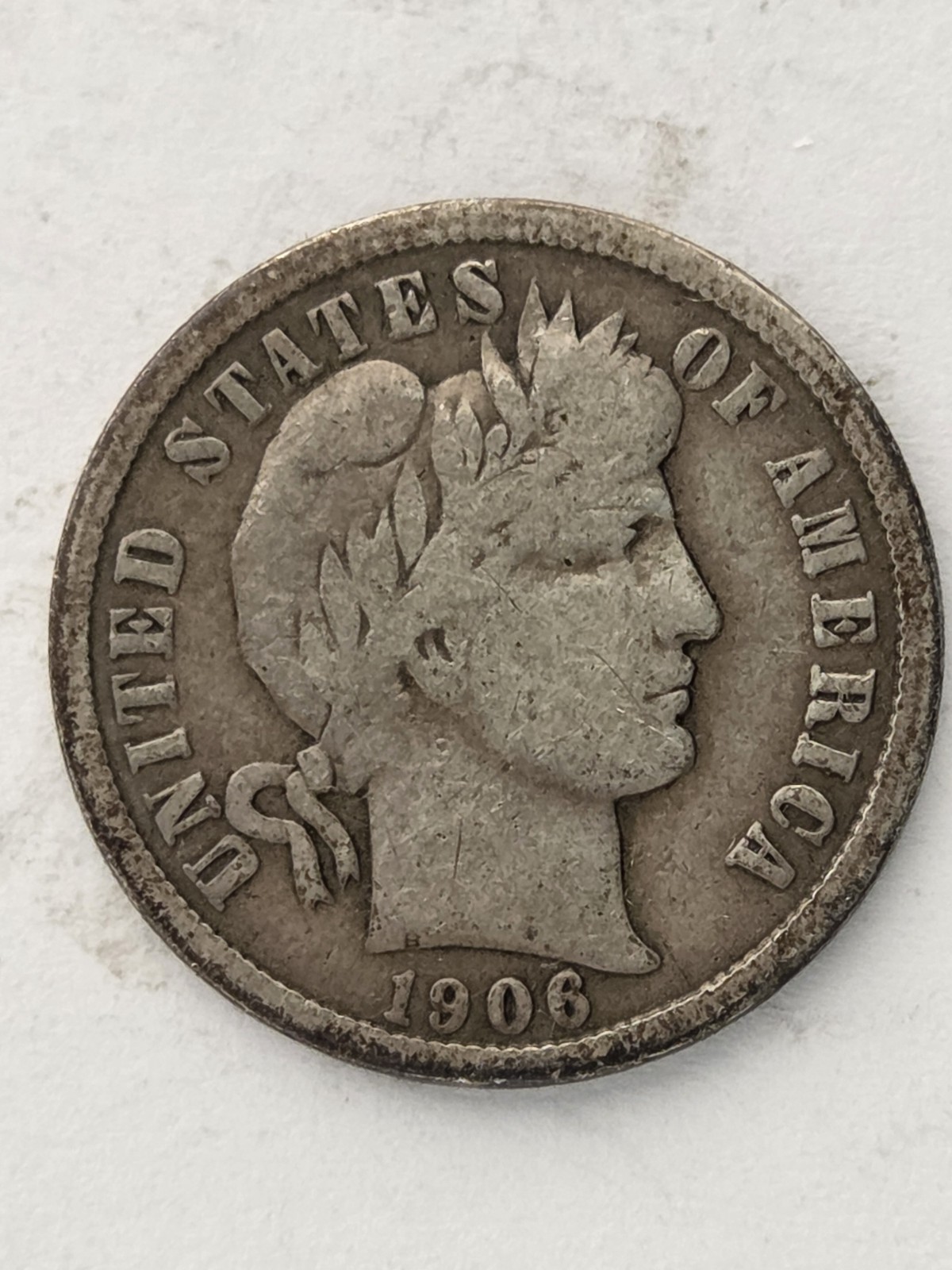 1906-P United States, Barber Head Dime