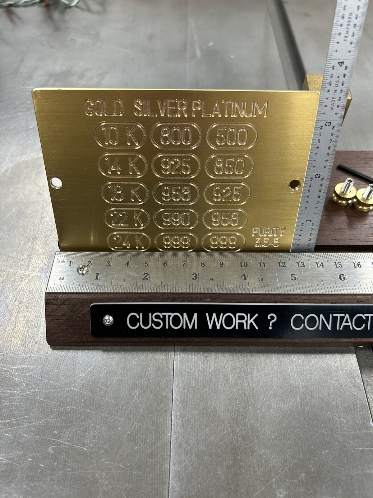 PRECIOUS METALS FINENESS SOLID BRASS ENGRAVING PLATE FOR NEW HERMES FONT TRAY