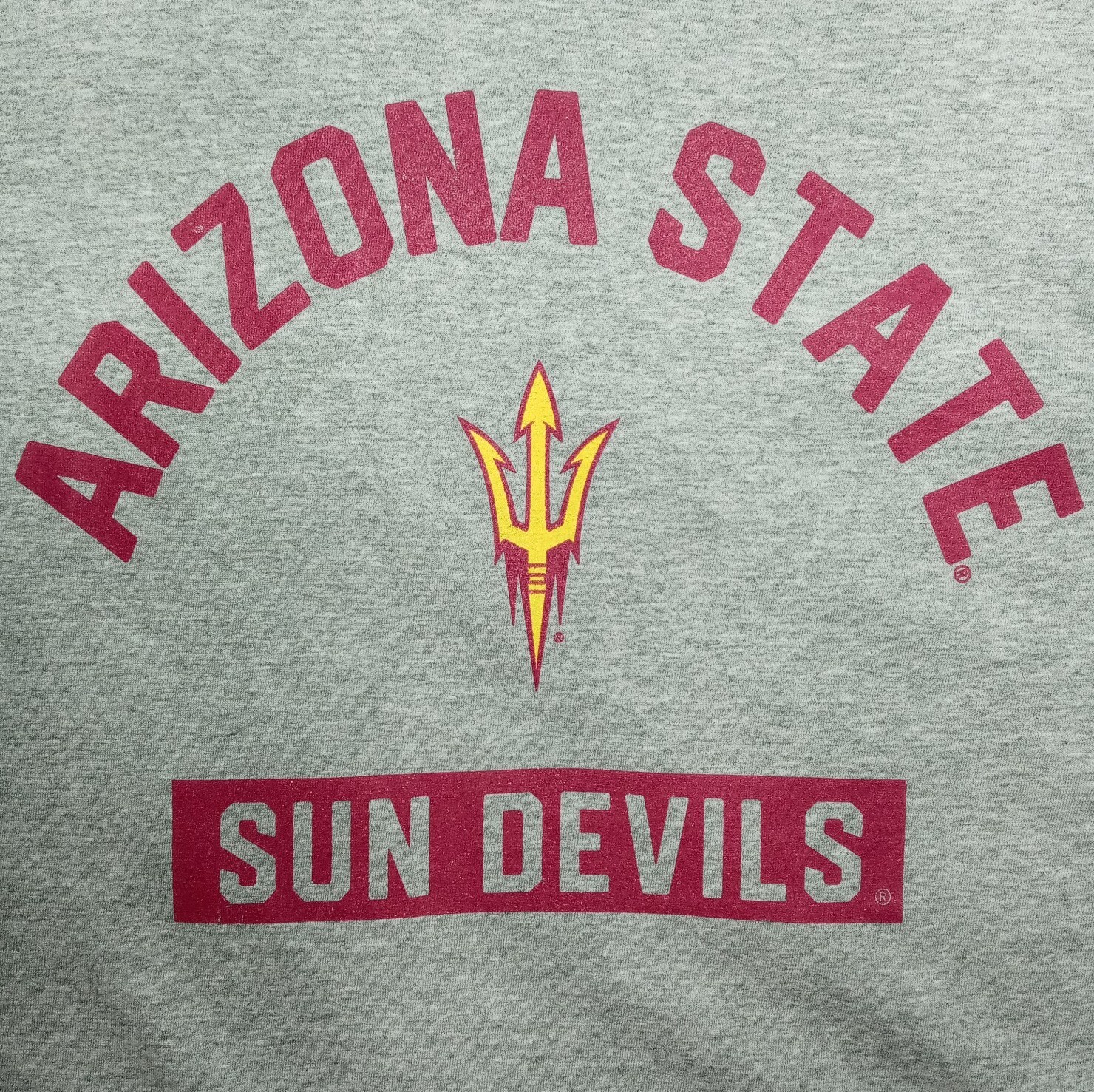 NCAA Fall Rush T Shirt L Arizona State Sun Devils Heather Gray MSRP $16.95 FLAW