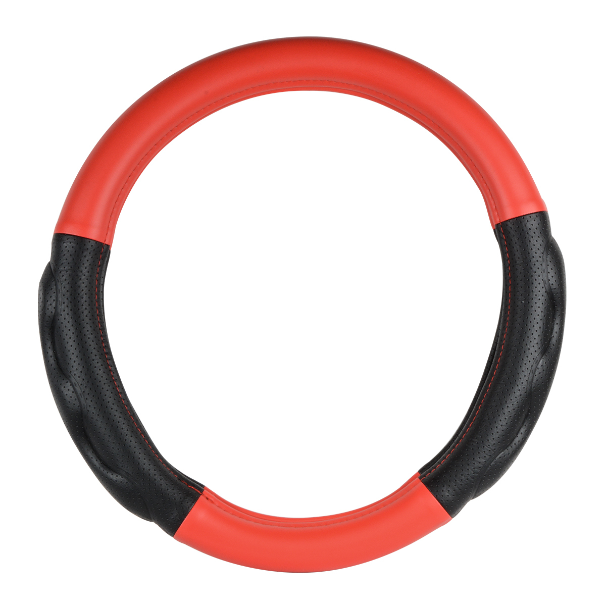 Steering Wheel Cover (18") Heavy Duty Matte RED Carbon Fiber w/Comfort Pads