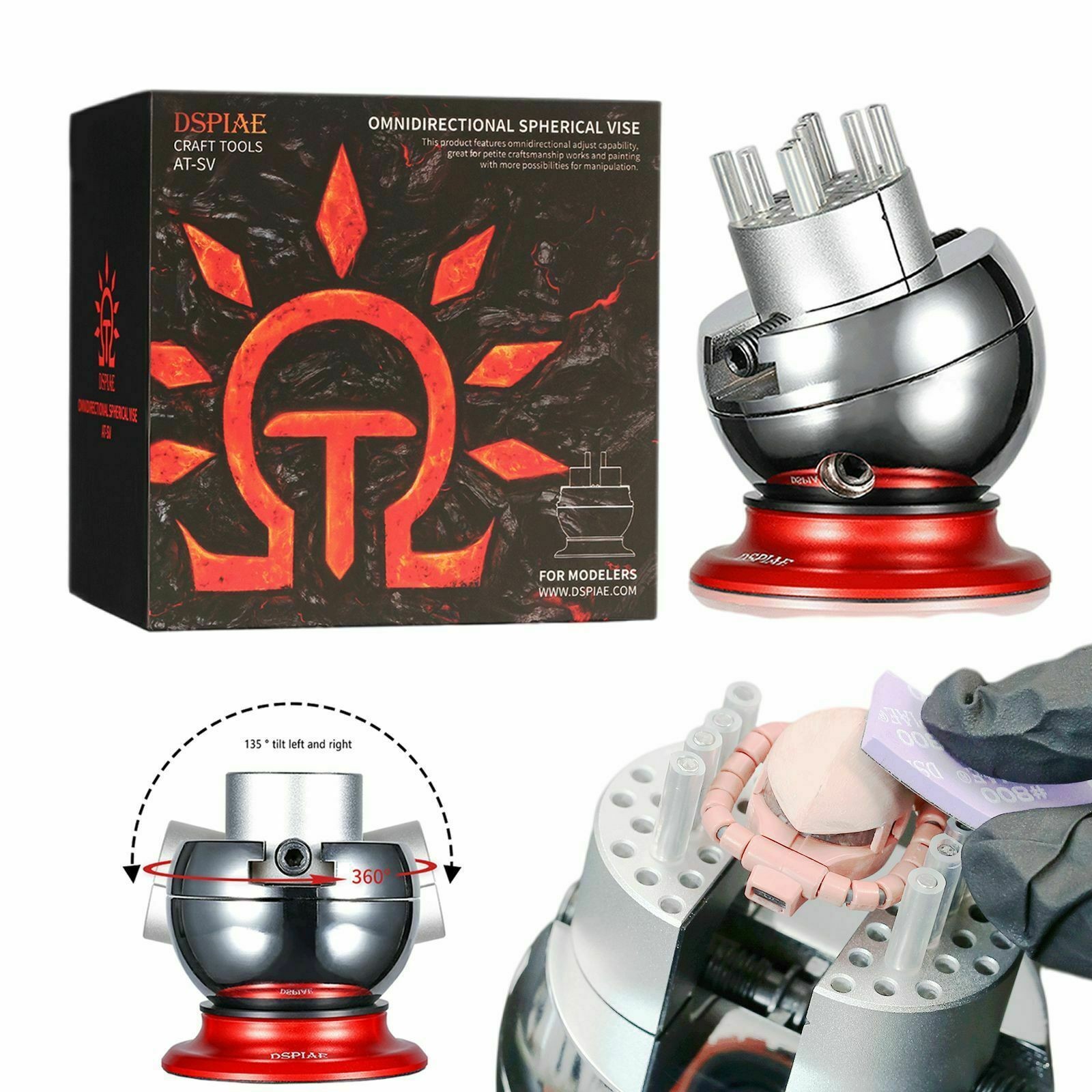 DSPIAE AT-SV Omnidirectional Spherical Vise Craft Tool for Gundam/Military Model