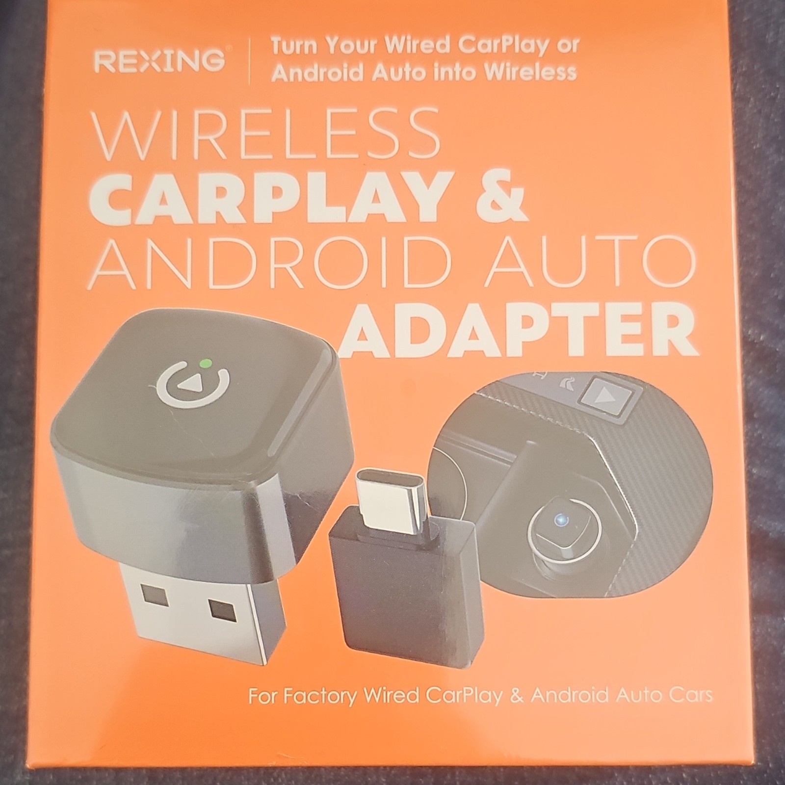 Rexing CPW Wireless CarPlay & Android Auto Adapter for Factory Wired Cars