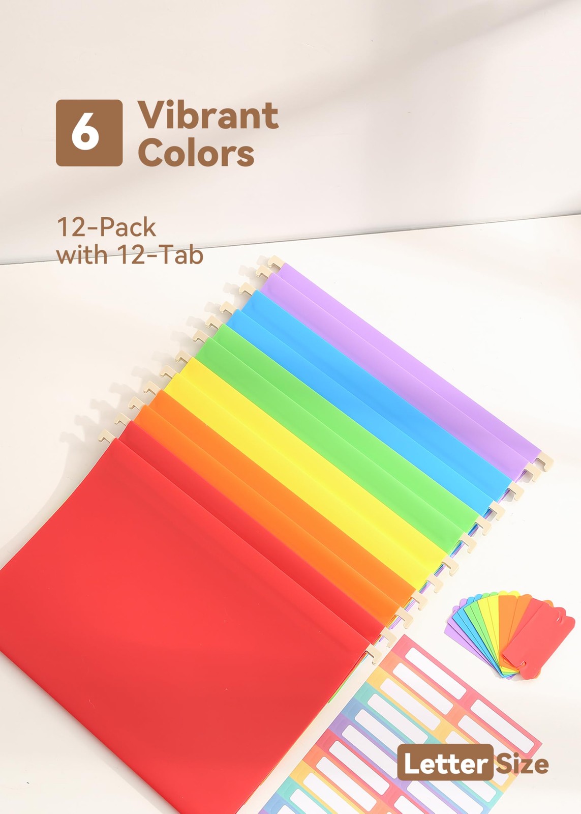 SortRax Plastic Hanging File Folders, Sturdy & Letter, Assorted Colors