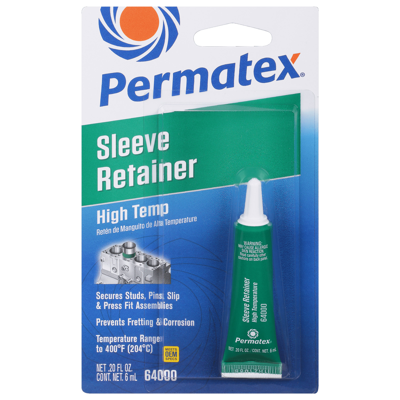 PERMATEX 64000 - High Temperature Sleeve Retainer (6 ml)