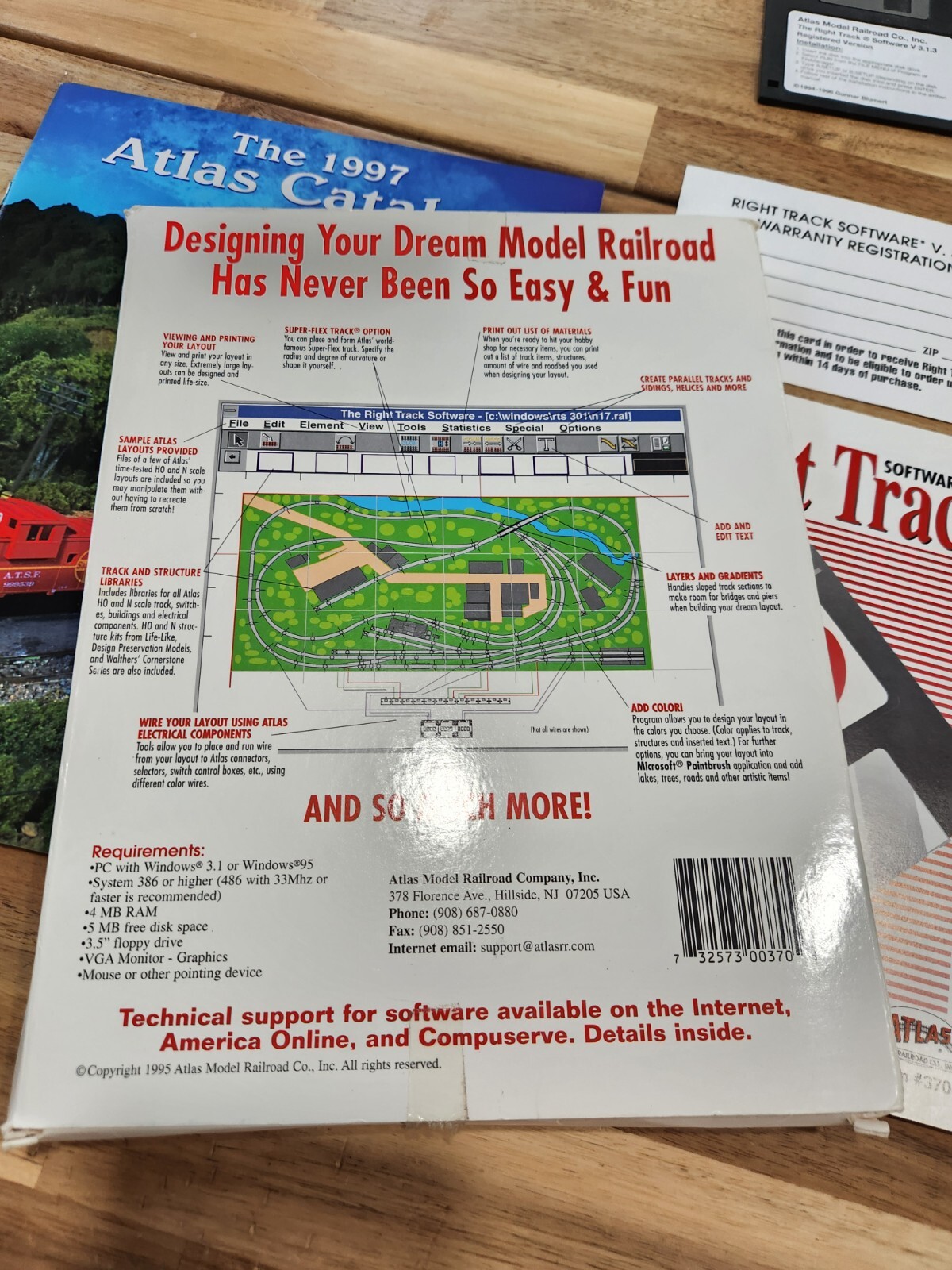 Atlas Right Track Modern Railroad Layout Design Software, PC, 3.5" Disc