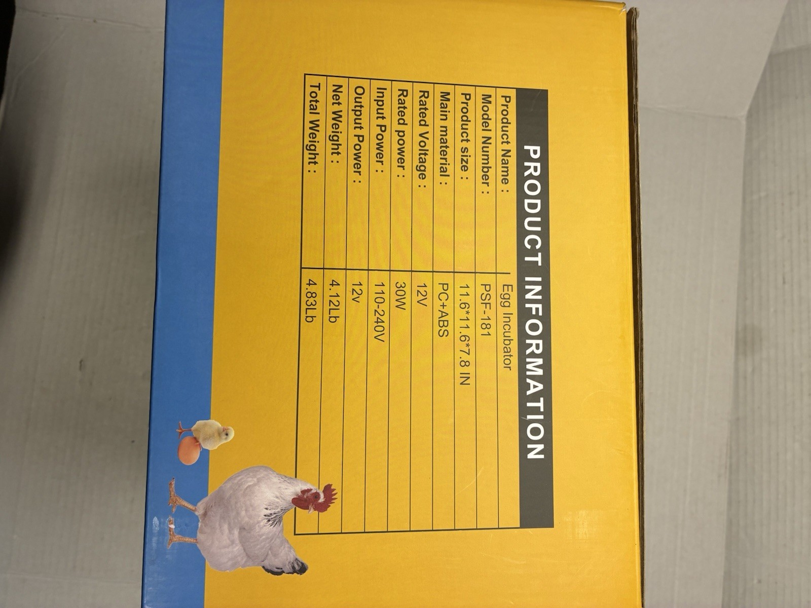 Egg Incubator with Automatic Turning and Humidity Control 12 Eggs