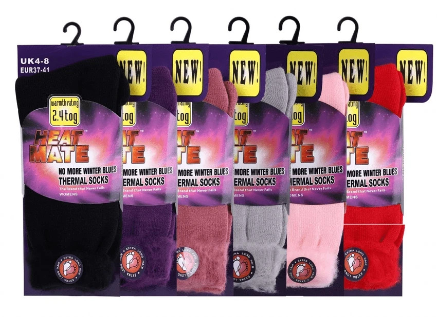 Ladies Pro Heat Thermal Socks 2.4 TOG Warm Winter Soft Socks Assorted Size UK4-8