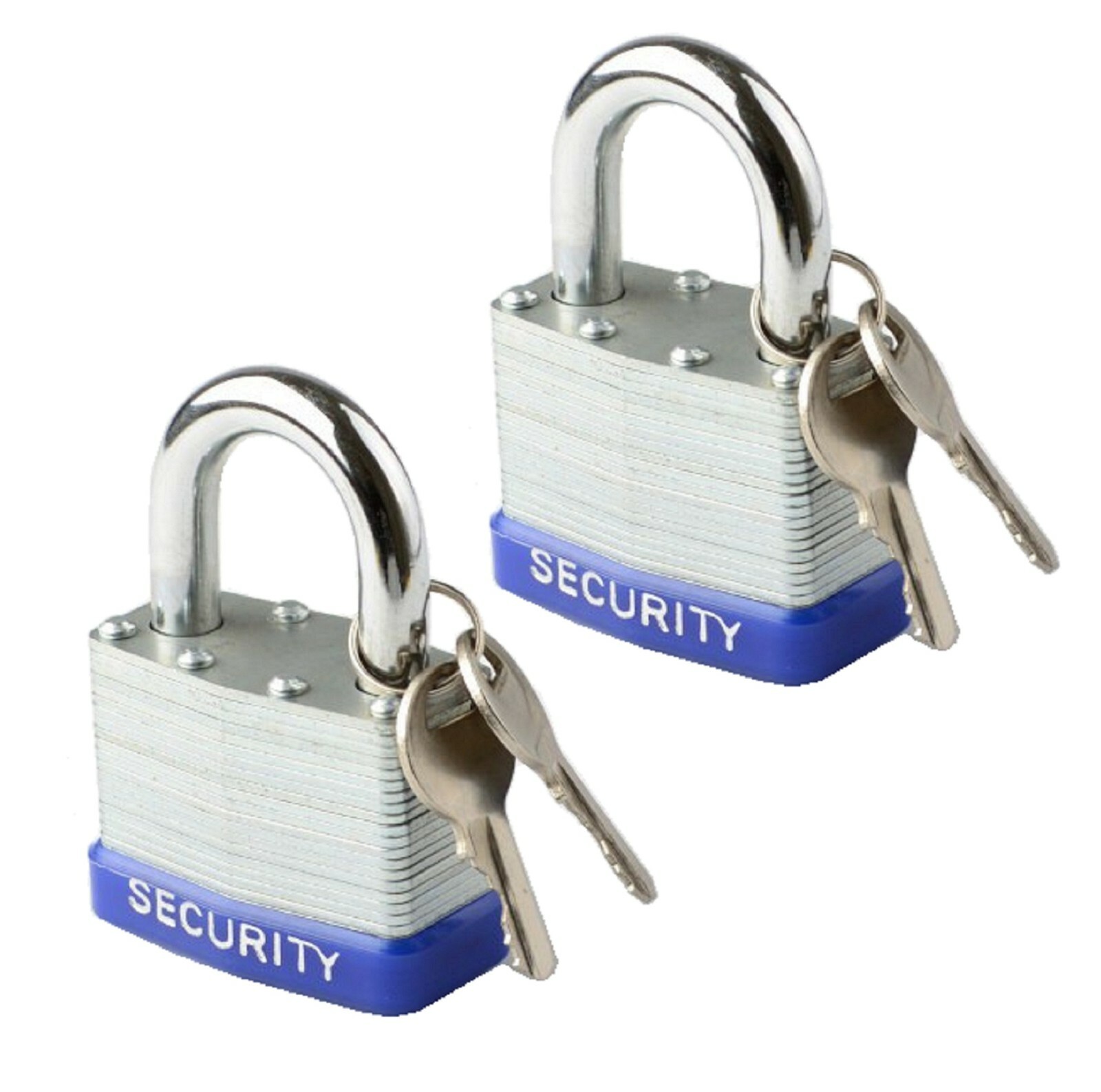 2-PC. Heavy Duty 2" Inch Laminated Steel Padlock, Commercial Grade Keyed Alike