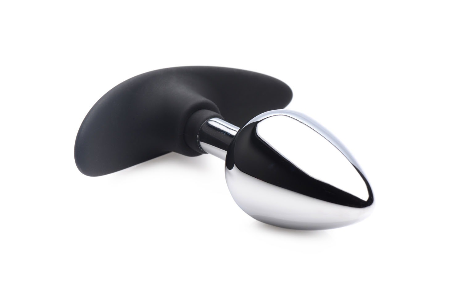 Dark Invader Metal and Silicone Anal Plug - Medium -
