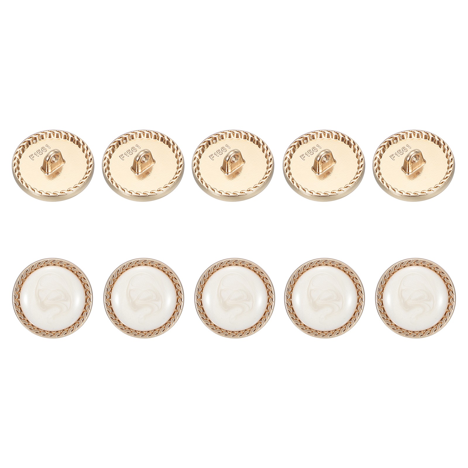 10Pcs Buttons for Clothes, 0.8 Inch(20mm) Buttons for Sewing, White