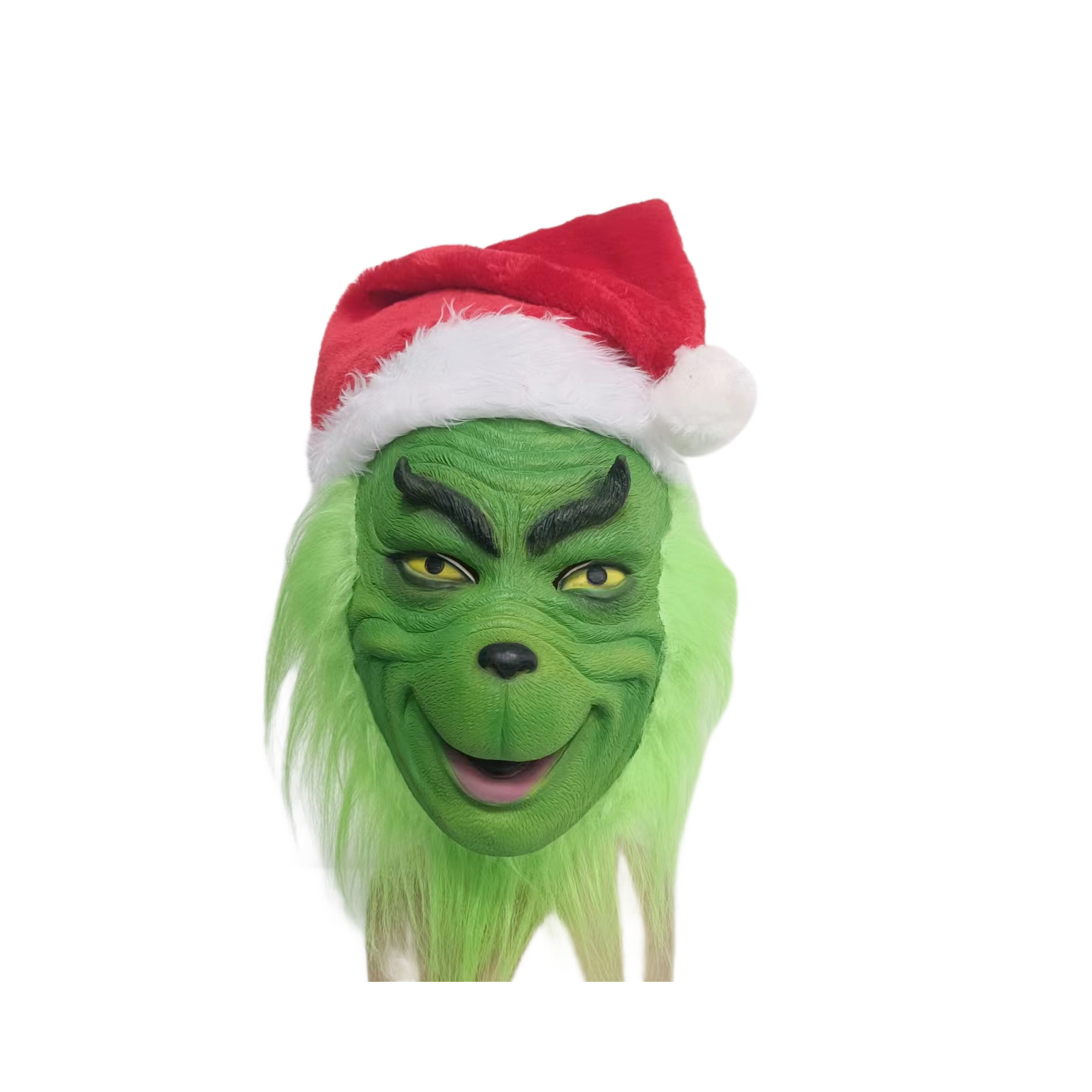 The Grinch Mask Full Head Latex Xmas Christmas Cosplay Costume with hat
