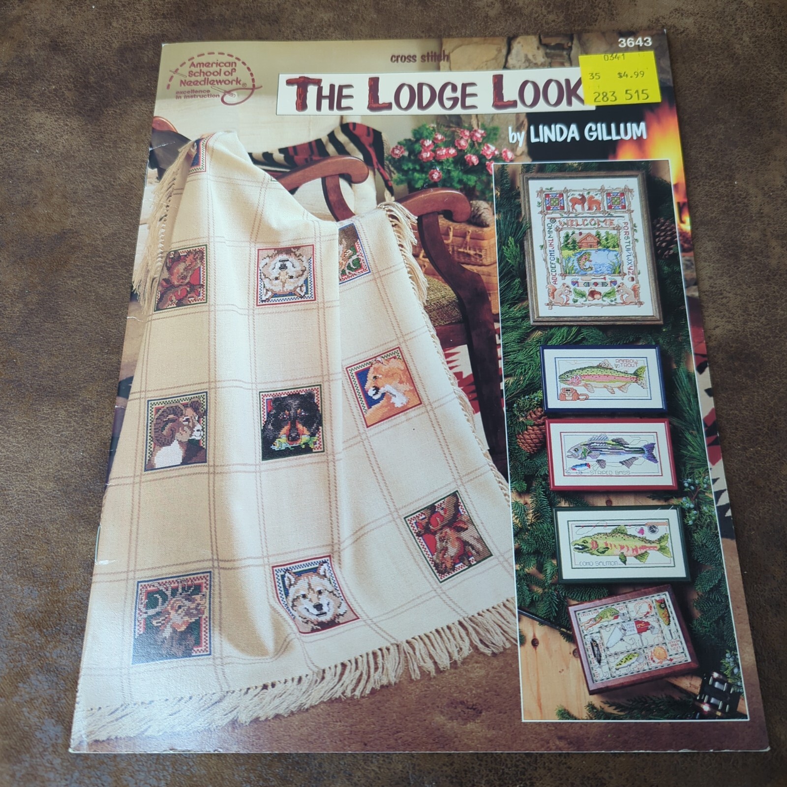 The Lodge Look Linda Gillum Cabin Crossstitch Needlework Patterns 3643 Vintage