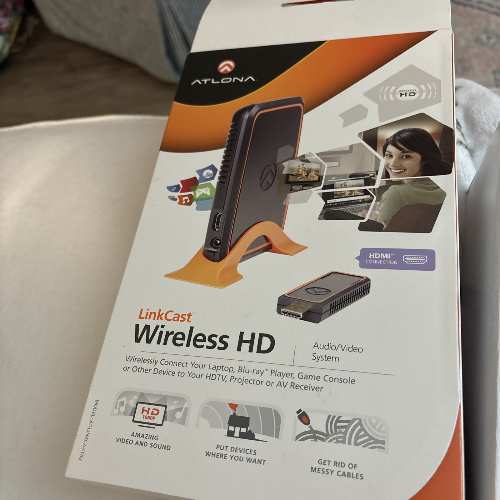 Atlona Linkcast Wireless HD Audio/Video System Open Box All Included