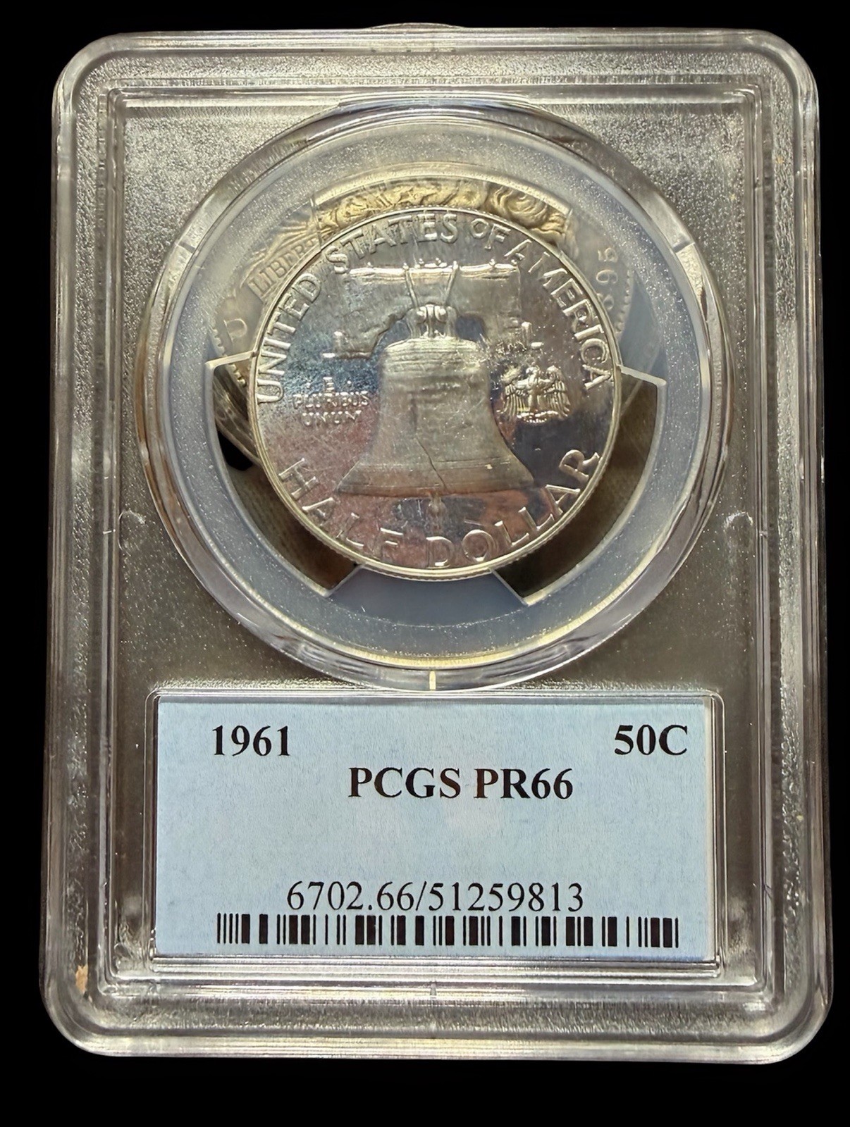 1961-P Franklin Silver 50c Half Dollar PCGS PR66