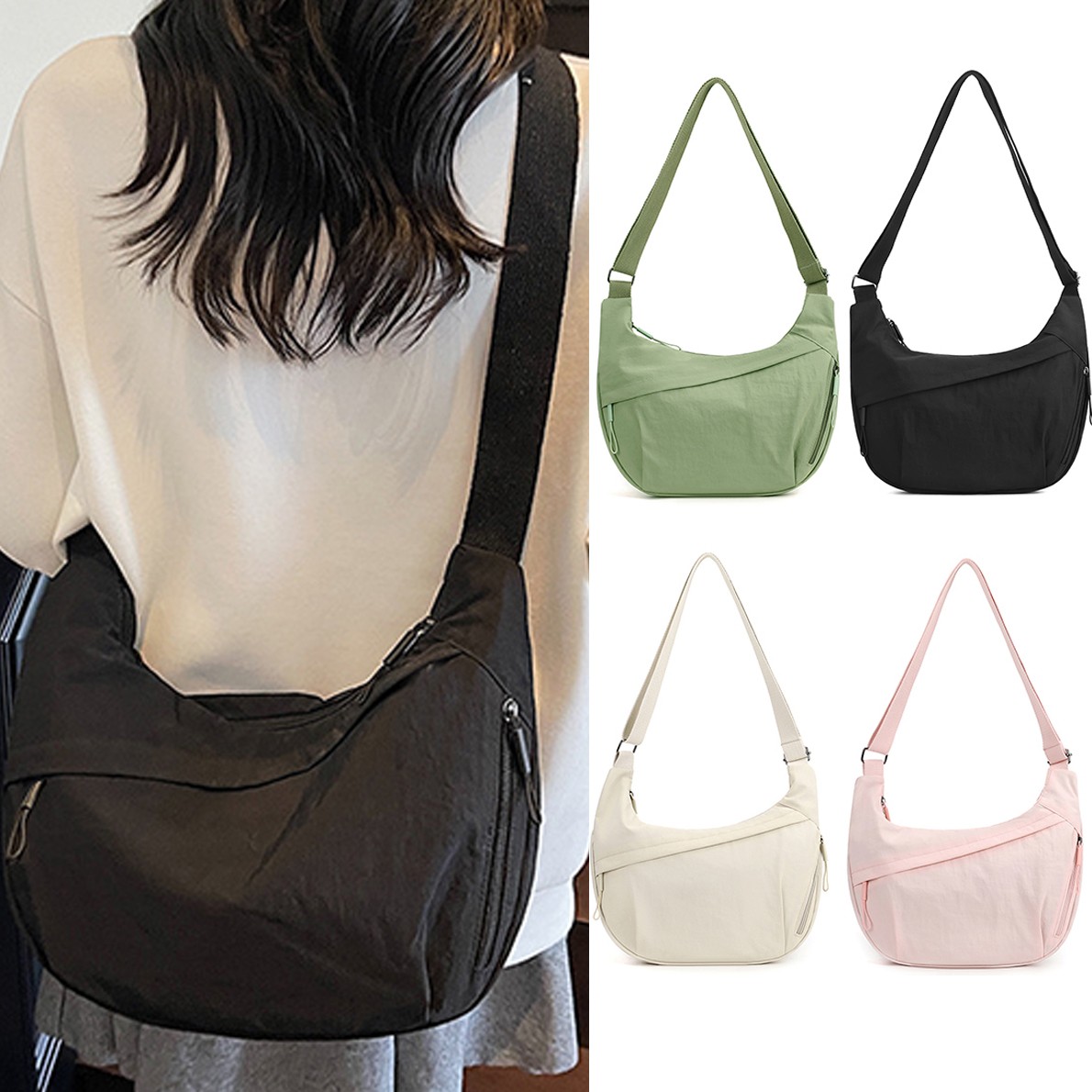 Men's Women's Shoulder Bag Business Casual Crossbody Bag Waterproof Multi Pocket